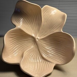 Artisan Cream Floral Ceramic Bowl